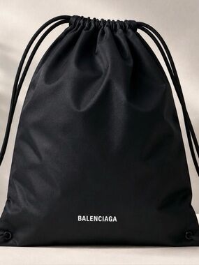 Balenciaga black string backpack